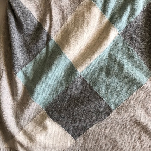 VAN HEUSEN preppy cream & turquoise long sleeve - Picture 5 of 6